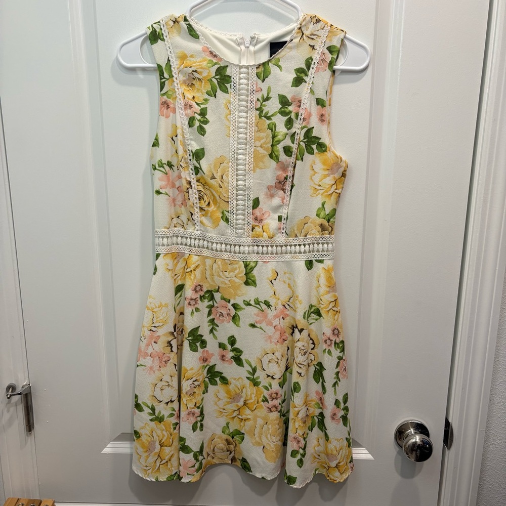 Disney Yellow and Green Sleeveless Floral Sundress